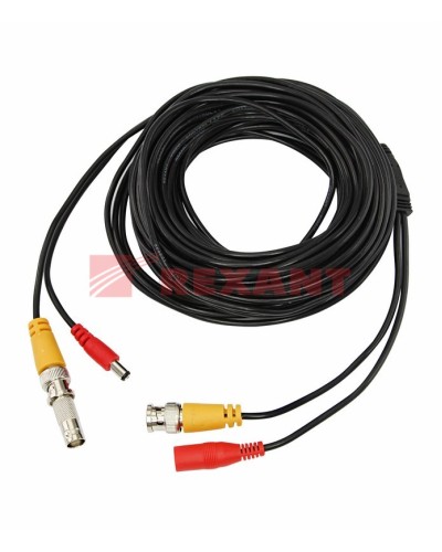 Шнур соединительный BNC-BNC для систем видеонаблюдения, с питанием (DC) от камеры (18 м) REXANT (18-1718) в Рубцовске Патч-корды и пигтейлы Pintop.ru