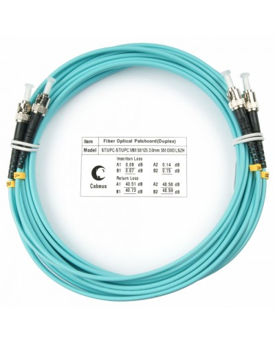 Шнур оптический duplex ST-ST 50/125 mm OM3 25м LSZH Cabeus FOP-50-ST-ST-25m в Рубцовске Патч-корды и пигтейлы Pintop.ru