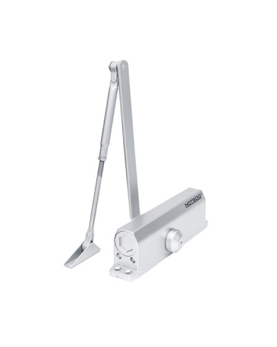 Доводчик NOTEDO DC-110 DA EN3-4, с задержкой закрывания, с рычажной тягой, (серебро) (RAL9006) в Рубцовске Доводчики Pintop.ru