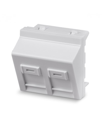 Вставка 45x45 (Mosaic) для 2 модулей формата Keystone Jack, угловая Cabeus (FP-A-45-2M) в Рубцовске Модули Keystone Pintop.ru