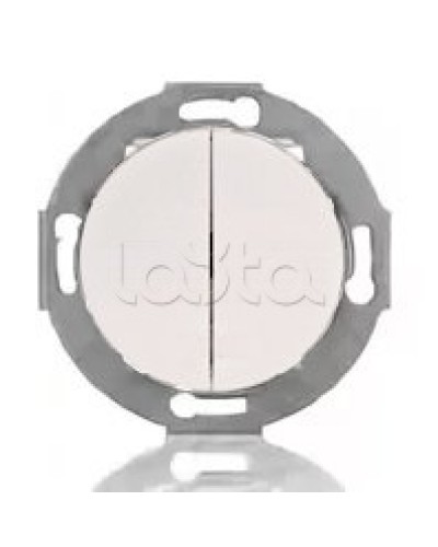 Выключатель двухклавишный Экопласт (схема 5) 10 A, 250 B (белый) Vintage в Рубцовске Розетки компьютерные и телефонные Pintop.ru