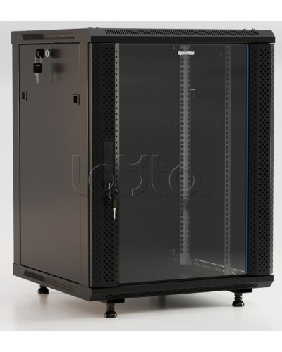 Шкаф настенный Hyperline TWB-FC-1566-GP-RAL9004 в Рубцовске Шкафы, щиты, боксы, компоненты СКС Pintop.ru