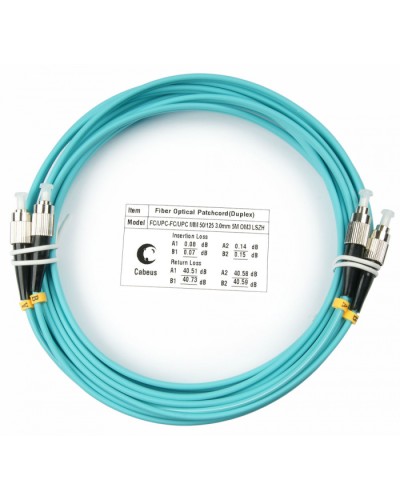 Шнур оптический duplex FC-FC 50/125 mm OM3 7м LSZH Cabeus FOP-50-FC-FC-7m в Рубцовске Патч-корды и пигтейлы Pintop.ru