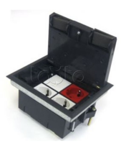 Люк в пол на 4 модуля (45х45 мм), с суппортом и коробкой, стальной Экопласт 70040 в Рубцовске Системы лючков и колонн Pintop.ru