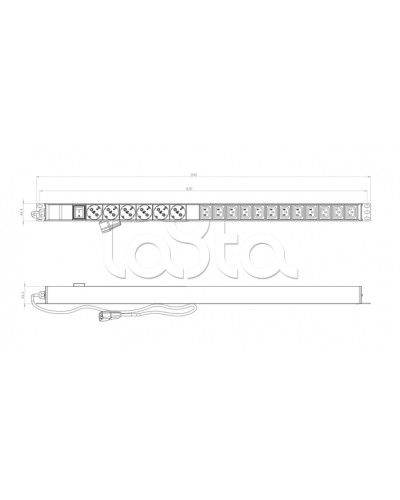 Блок розеток вертикальный черн Hyperline (SHE-6SH-12IEC-2.5AIEC) в Рубцовске Блоки розеток Pintop.ru