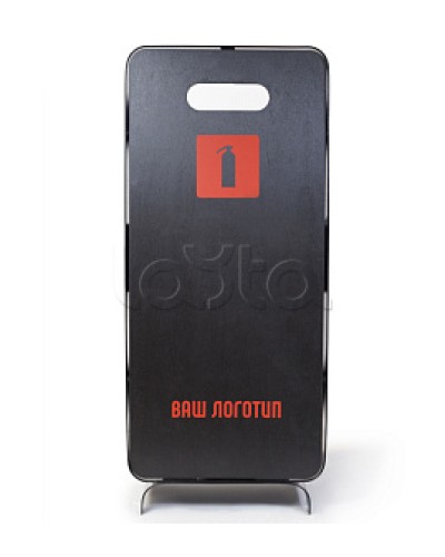 Подставка интерьерная ПРЕСТИЖ черная для огнетушителей высотой до 600 мм с логотипом заказчика ПОЖТЕХНИКА в Рубцовске Аксессуары для огнетушителей Pintop.ru