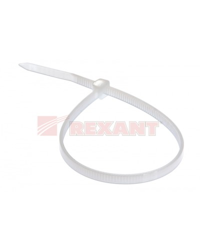 Хомут-стяжка нейлоновый 3х200 мм белый (100шт/уп) REXANT 07-0200-4 в Рубцовске Стяжки-хомуты Pintop.ru
