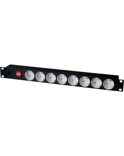 Блок розеток 1U, 8 розеток Schuko с фильтром TLK TLK-RS08MF1-BK в Рубцовске Блоки розеток Pintop.ru