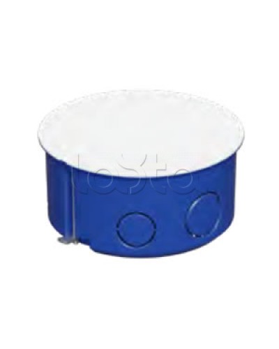 Коробка распред с крышкойдля г/к D100x50мм с металл. лапками, цвет синий IP30 (1шт) Экопласт (44668-1) в Рубцовске Распределительные коробки Pintop.ru