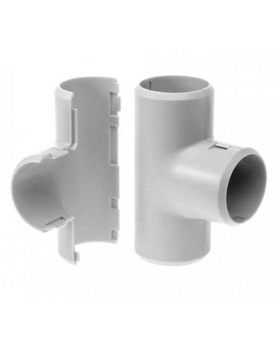 Тройник разборный д32 безгалогенный (HF) атмосферостойкий серый (15шт/180шт уп/кор) Промрукав (PR13.0367) в Рубцовске Повороты, муфты, тройники Pintop.ru