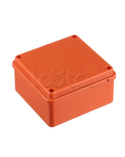 JBS100 Коробка огн. E110, о/п 100х100х55мм, с гладкими стенками, без галогена, IP56, 4P, (2,5-16 мм2), цвет оранж. Экопласт (42327HF) в Рубцовске Коробки (ОКЛ) Экопласт Pintop.ru