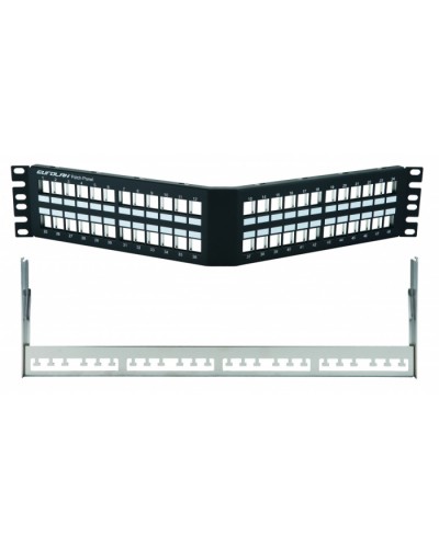 Коммутационная угловая панель 19” наборная, FTP, 2U, 48 портов, черный Eurolan (27A-00-48BL) в Рубцовске Патч-панели Pintop.ru