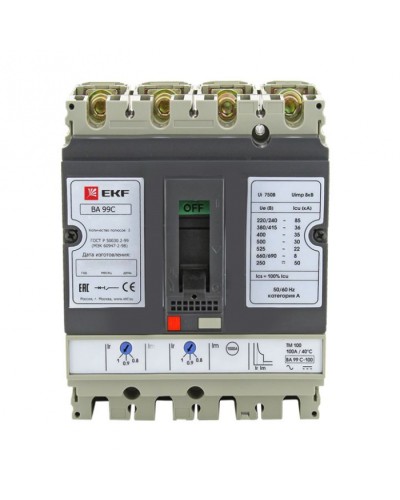 Выключатель автоматический ВА-99C (Compact NS) 160/125А 3P+N 36кА EKF PROxima (mccb99C-160-125+N) в Рубцовске Электротехническое оборудование Pintop.ru