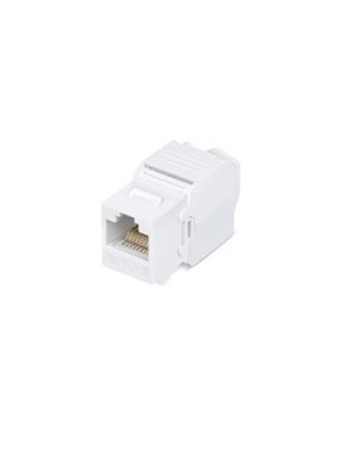 Вставка Keystone Jack RJ-45(8P8C), категория 5e, 110 IDC, угол заделки 180 градусов, без инструмента (Toolless), белая в Рубцовске Модули Keystone Pintop.ru