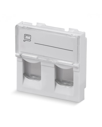 Вставка 45x45 (Mosaic) для 2 модулей формата Keystone Jack (арт.078610) Cabeus (FP-L-45-2M) в Рубцовске Модули Keystone Pintop.ru