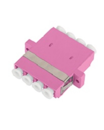 Адаптер NIKOMAX волоконно-оптический, соединительный, многомодовый, стандарта OM4, LC/UPC-LC/UPC, квадро, пластиковый, без шторки, с фланцами, маджента, уп-ка 2шт. в Рубцовске Проходные адаптеры и розетки оптические Pintop.ru