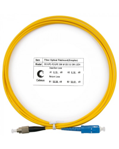 Шнур оптический simplex SC-FC 9/125 sm 3м LSZH Cabeus FOP(s)-9-SC-FC-3m в Рубцовске Патч-корды оптические Pintop.ru