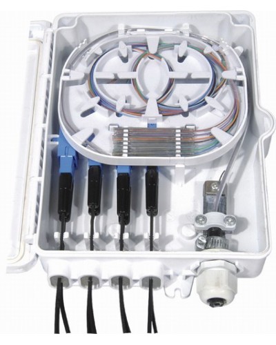 Бокс оптический настенный, 8 портов (SC, duplex LC), без пигтейлов и проходных адаптеров Hyperline FO-WBI-8A-GY в Рубцовске Кросс оптический Pintop.ru