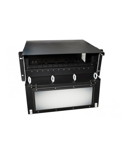 Патч-панель 19” универсальная Hyperline FO-19BX-4U-F2-12xSLT-W120H32-EMP в Рубцовске Кросс оптический Pintop.ru