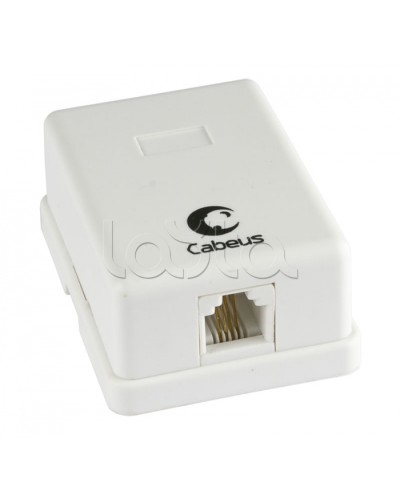 Розетка телефонная RJ-12(6P4C), одинарная, внешняя, белая Cabeus WS-6P4C-TEL-1 в Рубцовске Розетки компьютерные и телефонные Pintop.ru
