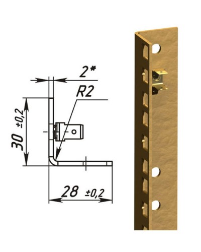 Направляющие L-образные для шкафов 42U (2 шт/уп.) TLK TLK-VNS2-L-42U в Рубцовске Полки для шкафов и стоек Pintop.ru