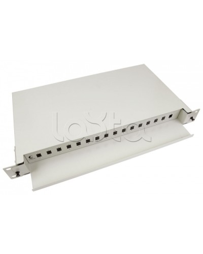 Бокс оптический 19, 1U на 16 SC/2xLC портов Cabeus ODF-19-16-SC в Рубцовске Кросс оптический Pintop.ru