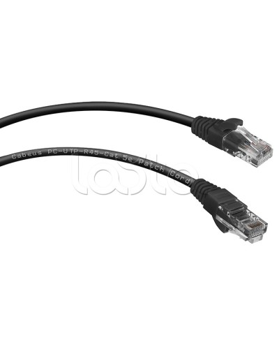 Шнур коммутационный 2xRJ-45/8P8C U/UTP кат.5е (1,5 м) Cabeus PC-UTP-RJ45-Cat.5e-1.5m-BK в Рубцовске Патчкорды (медные) Pintop.ru