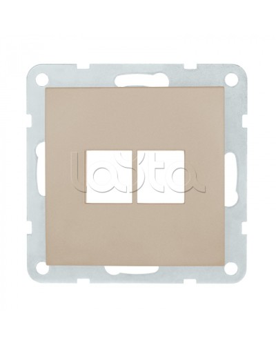 Накладка с суппортом розетки комп. и телеф. на 2 входа (шампань) БЕЗ механизма LK80 Экопласт (846206-0) в Рубцовске Розетки компьютерные и телефонные Pintop.ru