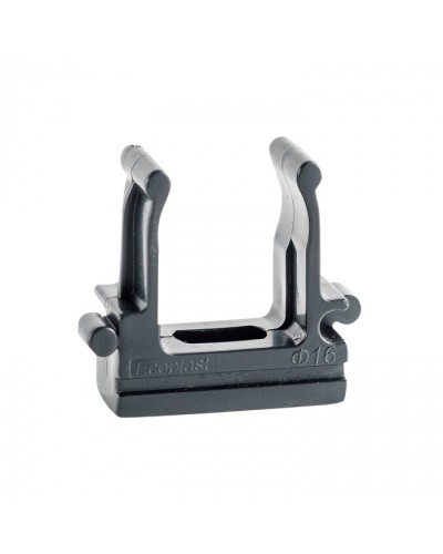 CF16G Держатель (клипса), без галогена, для труб D16мм, цвет чёрный (50шт)Экопласт (41716-50HF-BL) в Рубцовске Держатели, клипсы, скобы Pintop.ru