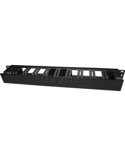 Кабельный организатор пластиковый с крышкой Hyperline (CM-1U-D66-PL-COV) в Рубцовске Кабельные органайзеры Pintop.ru