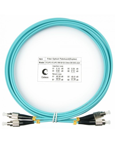 Шнур оптический duplex FC-FC 50/125 mm OM3 3м LSZH Cabeus FOP-50-FC-FC-3m в Рубцовске Патч-корды и пигтейлы Pintop.ru