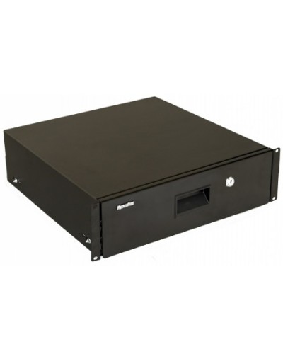 Полка (ящик) для документов с замком Hyperline (TDR3-3U-460-RAL9004) в Рубцовске Аксессуары для стоек и шкафов Pintop.ru