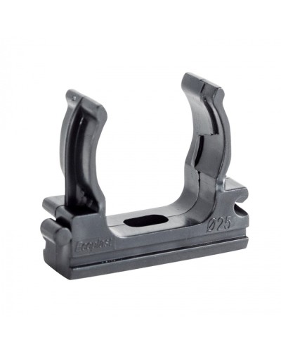 CF25G Держатель (клипса), без галогена, для труб D25мм, цвет чёрный (10шт) Экопласт (41725-10HF-BL) в Рубцовске Держатели, клипсы, скобы Pintop.ru