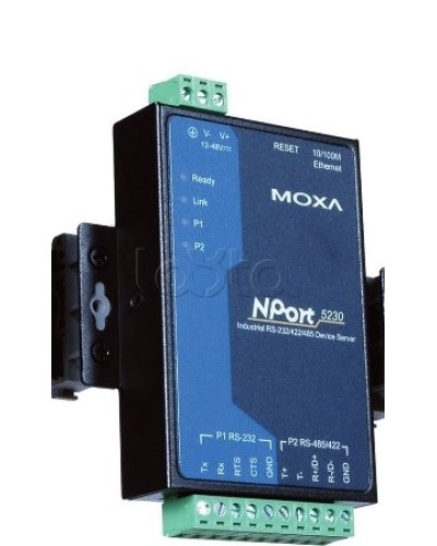 Сервер 2-портовый RS-232 + RS-422/485 в Ethernet Moxa NPort 5230-T в Рубцовске Дополнительное оборудование для ОПС Pintop.ru