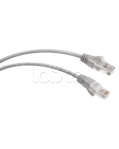 Патч-корд UTP, категория 6, 10 м, неэкранированный, серый Cabeus PC-UTP-RJ45-Cat.6-10m в Рубцовске Патчкорды (медные) Pintop.ru