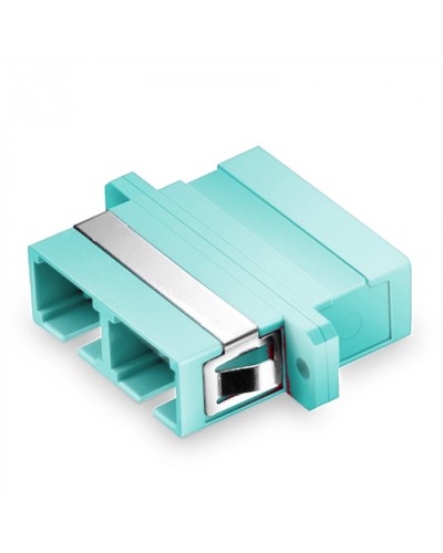 Оптический адаптер, OM3, дуплекс SC, с фланцами, бирюзовый Eurolan (36A-30-2S-02AQ) в Рубцовске Проходные адаптеры и розетки оптические Pintop.ru