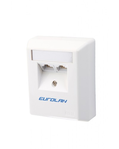 Настенная коробка 2-портовая UTP категории 5e угловая, белый Eurolan (12D-U5-02WT) в Рубцовске Розетки компьютерные и телефонные Pintop.ru