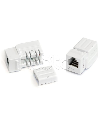 Вставка Keystone Jack, RJ-12(6P6C), 110 IDC, белая Hyperline KJNE-6P6C-C2-90-WH в Рубцовске Модули Keystone Pintop.ru
