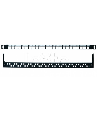 Коммутационная панель 19” наборная, UTP, 0,5U, 24 порта, черный Eurolan (27B-00-24-05BL) в Рубцовске Патч панель Pintop.ru