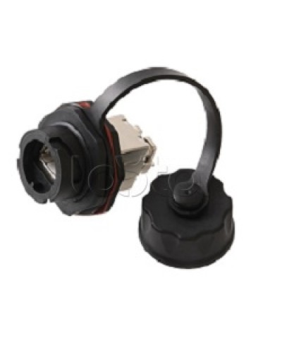 Индустриальный модуль-вставка NIKOMAX, Кат.6a (Класс Ea), 500МГц, RJ45/8P8C, 110/KRONE, T568A/B, экранированный, IP67, с защитной крышкой, черный NIKOMAX (NMC-KJSA2-IS-BK) в Рубцовске Модули Keystone Pintop.ru