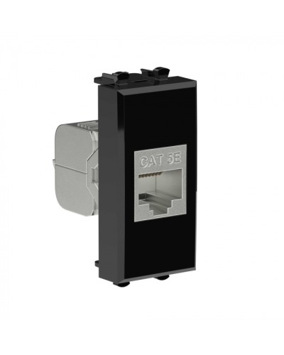 Avanti Компьютерная розетка RJ-45 без шторки модульная, кат.5е экран., Черный квадрат 1модуль DKC (4402761) в Рубцовске Коннекторы Pintop.ru