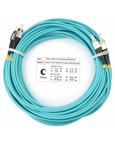 Шнур оптический duplex FC-FC 50/125 mm OM3 15м LSZH Cabeus FOP-50-FC-FC-15m в Рубцовске Патч-корды и пигтейлы Pintop.ru