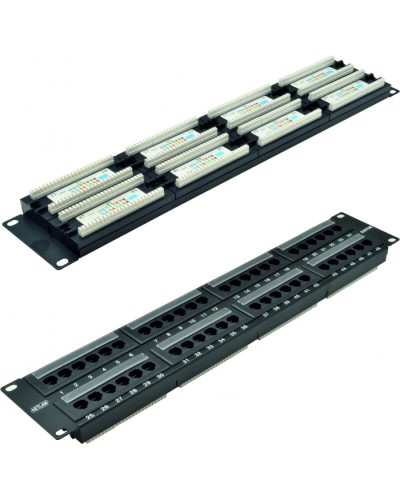 Панель коммутационная 19, 2U, 48 портов,Кат.5e NETLAN EC-URP-48-UD2 в Рубцовске Патч панель Pintop.ru