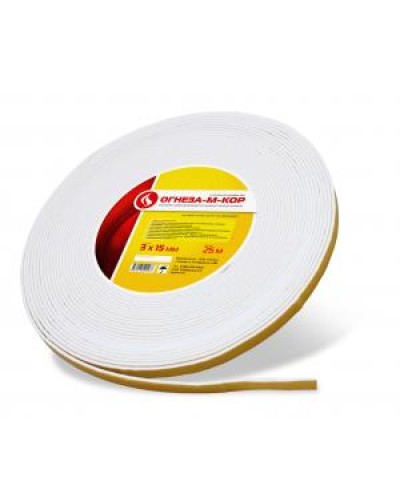 Уплотнитель на основе материала огнезащитного рулонного Огнеза ОГНЕЗА-М-КОР 3 3*15 мм., рулон 25 пог.м. в Рубцовске Дополнительное оборудование пожаротушения Pintop.ru
