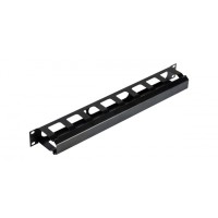 NIKOMAX (NMC-OK580C-1U-BK) - Кабельный органайзер NIKOMAX 19", 1U, глубина колец 58мм, металлический, скрышкой