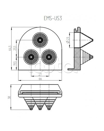 Ввод кабельный Elbox EMS-US3 в Рубцовске Аксессуары для стоек и шкафов Pintop.ru
