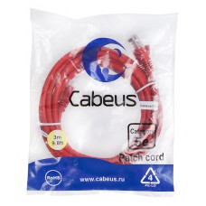 Патч-корд медный U/UTP кат.5е (3м) LSZH (красный) Cabeus (PC-UTP-RJ45-Cat.5e-3m-RD-LSZH)