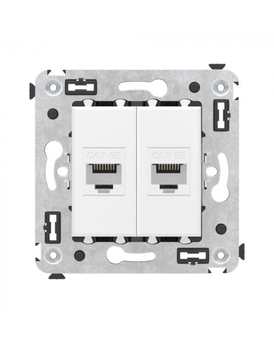 Компьютерная розетка RJ-45 без шторки в стену, кат.5е двойная, Avanti, Белое облако DKC 4400664 в Рубцовске Розетки компьютерные и телефонные Pintop.ru