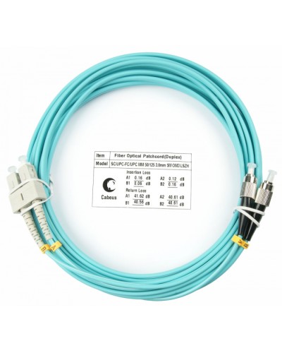 Шнур оптический duplex SC-FC 50/125 mm OM3 10м LSZH Cabeus FOP-50-SC-FC-10m в Рубцовске Патч-корды и пигтейлы Pintop.ru
