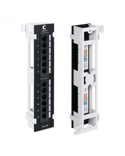 Патч-панель настенная, 12 портов RJ-45, категория 5е, с подставкой Cabeus PL-12-Cat.5e-WL-Dual IDC в Рубцовске Патч панель Pintop.ru